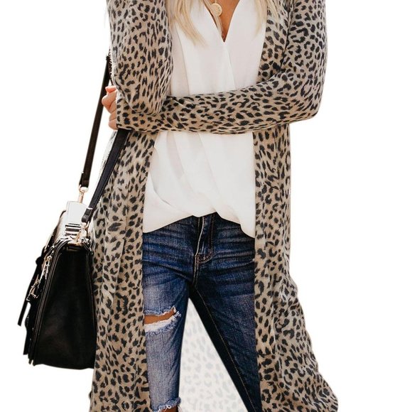 LEOPARD PRINT LONG CARDIGAN - Picture 5 of 14